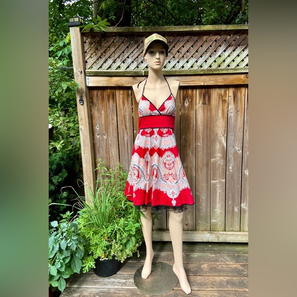 Jaw Dropping  Scarlet Paisley Pattern Dress - Picture 15 of 16